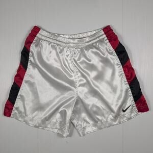 Nike 90s Super Rare Vintage America Satin Nylon Soccer Shorts White Black M